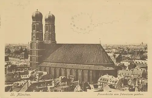 München Frauenkirche und Panorama gl1918 124.109