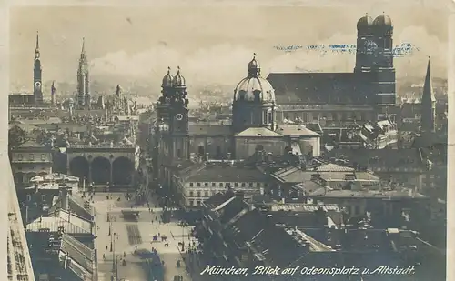 München Blick auf Odeonsplatz Altstadt glca1920 125.560