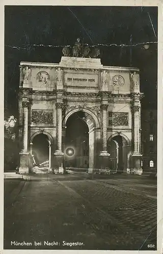 München bei Nacht Siegestor gl1942 125.600