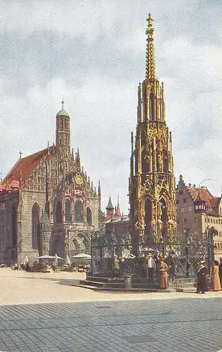 Nürnberg Schöner Brunnen mit Frauenkirche ngl 124.435