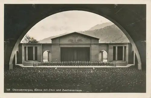 Oberammergau Bühne mit Chor gl1934 125.646