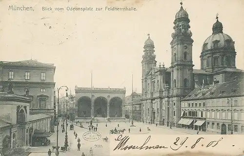 München Theatinerkirche Feldherrnhalle gl1905 124.326