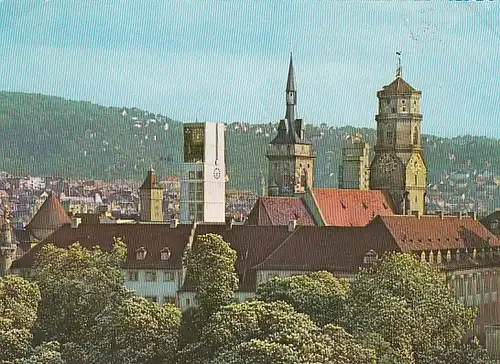 Stuttgart Türme Stiftskirche und Rathaus gl1978? B8535