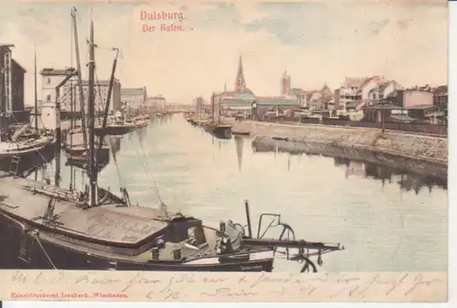 Duisburg Der Hafen Relief-Karte gl1902 98.673