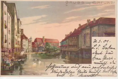 Erfurt Blick von der Rathausbrücke gl1901 95.937