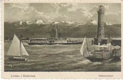 Lindau Bodensee Hafenausfahrt gl1925 B7349