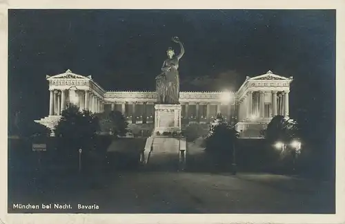 München Bavaria Ruhmeshalle bei Nacht gl1930 124.015