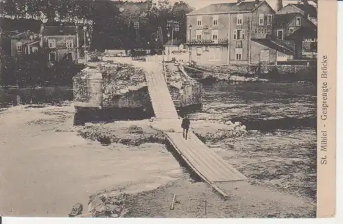 St. Mihiel Gesprengte Brücke feldpgl1917 200.838
