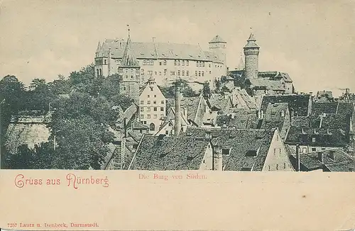 Nürnberg die Burg von Süden gesehen ngl 124.605