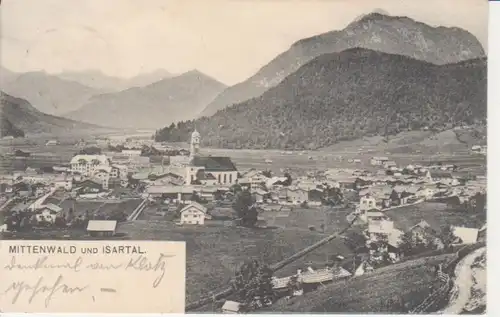 Mittenwald und Isartal Panorama gl1906 203.442