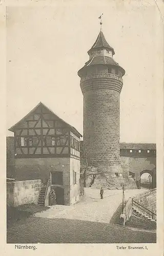 Nürnberg Burgpartie mit tiefem Brunnen gl1914 124.638