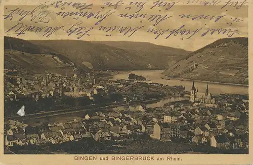 Bingen und Bingerbrück am Rhein Panorama gl1930 130.938