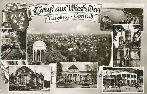 Wiesbaden Teilansichten Panorama gl1959 130.215