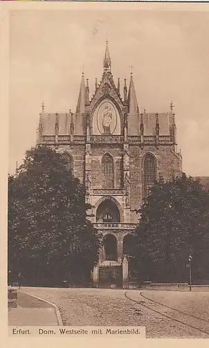 Erfurt Dom Westseite mit Marienbild ngl B9376