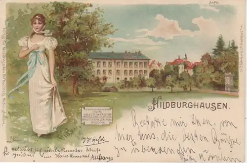 Hildburghausen Litho Teilansicht gl1900 96.234