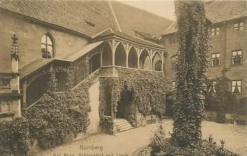 Nürnberg Burg Schlosshof mit Linde ngl 124.640