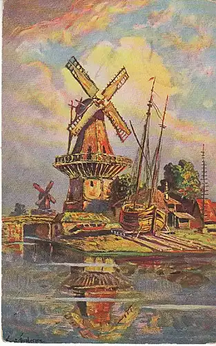 ANDRESEN Idyll mit Windmühle ngl C2694