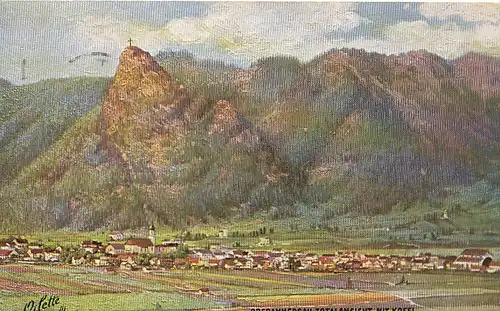 Oberammergau Totalansicht mit Kofel gl1912 125.746