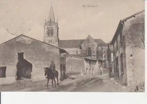 St. Souplet Straßenpartie Kirche feldpgl1915 200.901