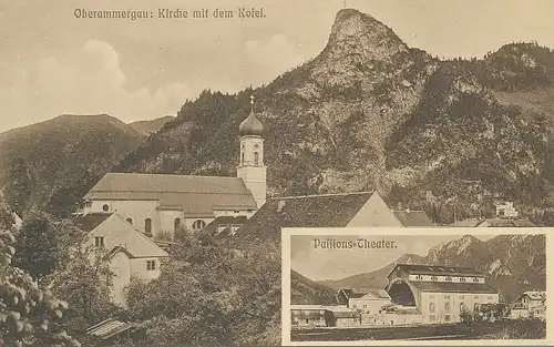 Oberammergau Kirche mit dem Kofel ngl 125.747