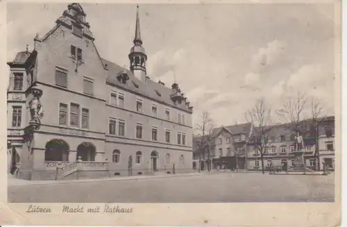 Lützen Markt mit Rathaus gl1943 95.897