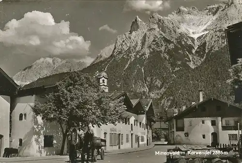 Mittenwald Stadtpartie mit Karwendel ngl 126.032