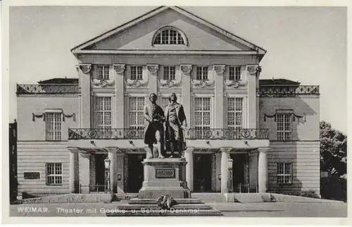 Weimar Theater m.Goethe- u.Schiller-Denkmal ngl B7512
