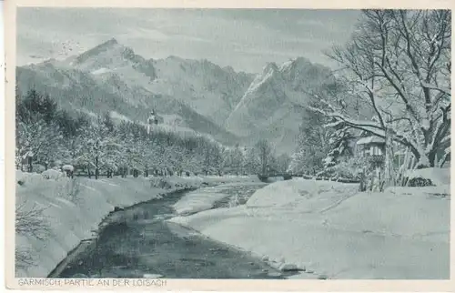 Garmisch Winter an der Loisach gl1928 B7212