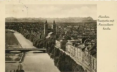 München Isarpartie Maximilianskirche gl1933 125.542