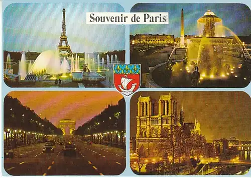 Paris bei Nacht Mehrbildkarte ngl C0051