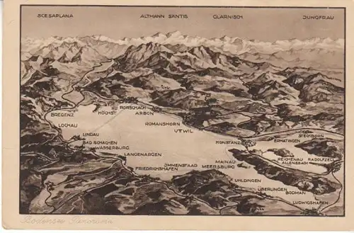 Bodensee alte Panoramakarte ngl B7305