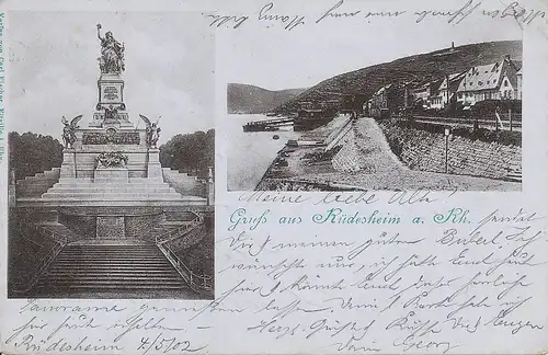 Rüdesheim Denkmal Uferpartie gl1902 130.265