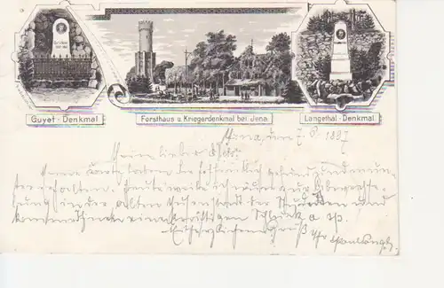 Jena Litho Forsthaus und Denkmale gl1897 96.470