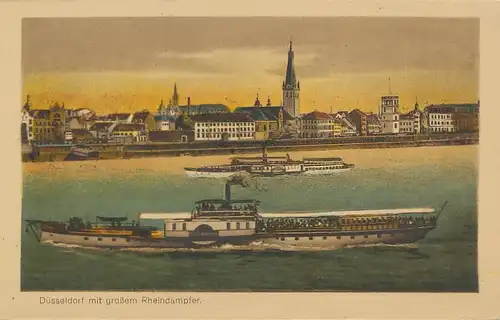 Düsseldorf Rheinpanorama Rheindampfer ngl 132.706