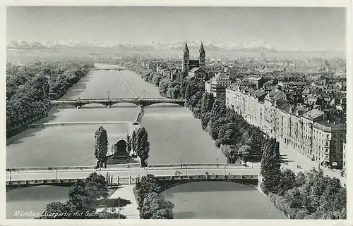 München Isarpartie mit Gebirge ngl 125.586