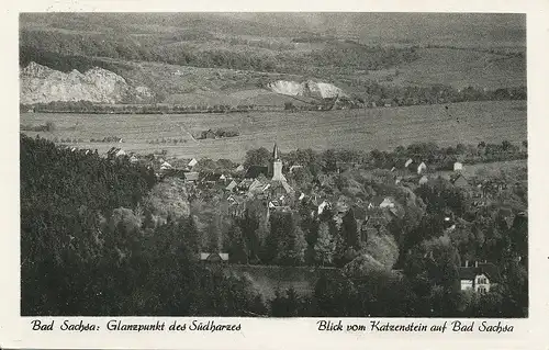 Bad Sachsa Panorama vom Katzenstein aus gl1962 124.944