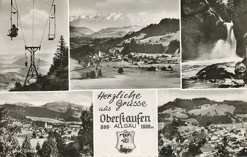 Oberstaufen Teilansichten Panorama gl1958 126.301