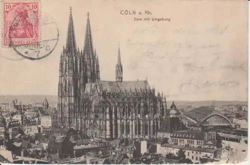 Köln Dom mit Stadtpanorama gl1908 201.983