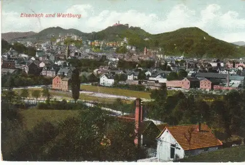 Eisenach Blick über die Stadt >Wartburg gl1909 B7721