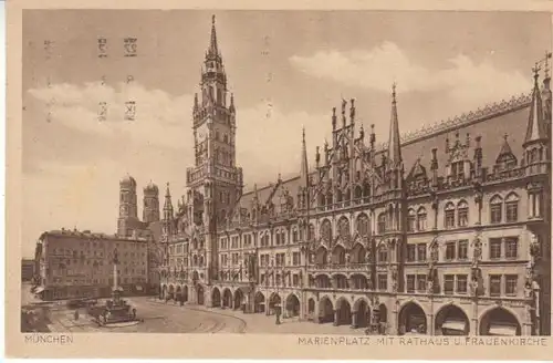 München Marienplatz mit Rathaus gl1926 B7698