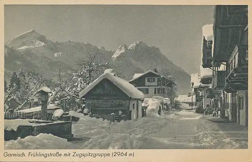 Garmisch Frühlingstraße bei Schnee ngl 128.147