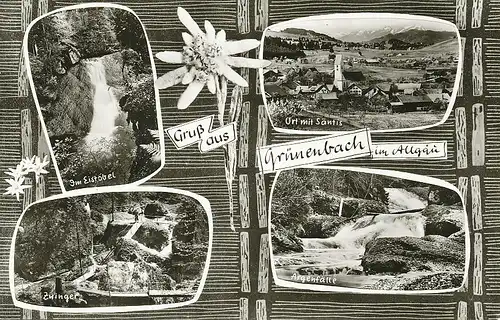 Grünenbach i.A. Teilansichten Panorama gl1971 126.521