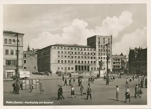 Halle (Saale) Marktplatz mit Ratshof gl1952 125.123