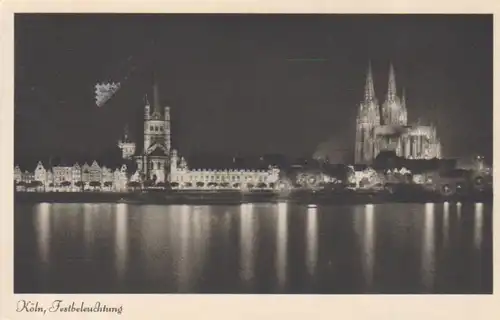 Köln Rheinansicht Festbeleuchtung gl1942 202.015