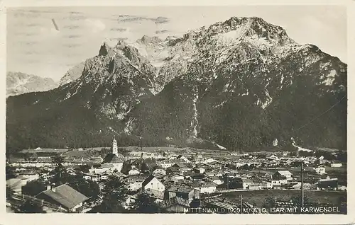 Mittenwald Panorama mit Karwendel gl1933 126.022