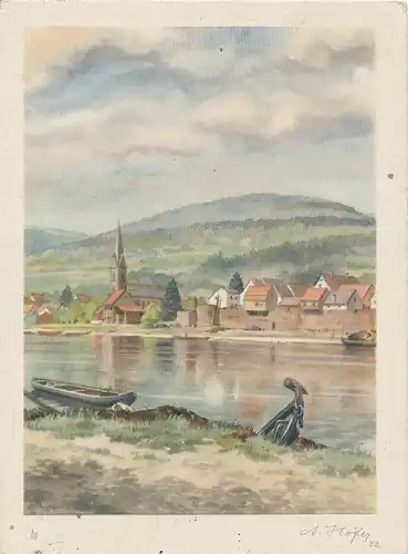 A. Höfer: An der Mosel Künstlerkarte gl1943 134.143