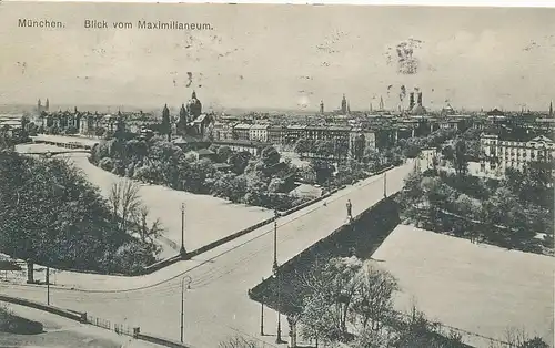 München Blick vom Maximilianeum feldpgl1915 125.587