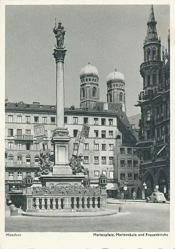 München Marienplatz Mariensäule gl1951 125.618