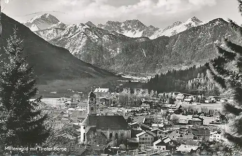 Mittenwald mit Tiroler Berge gl1955 126.156