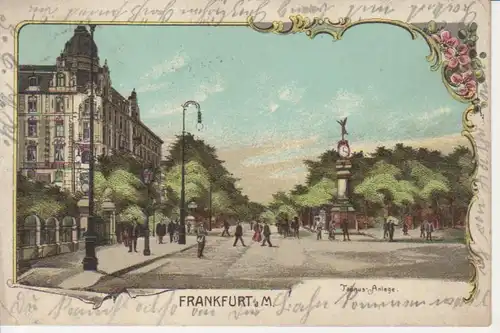 Frankfurt a.M. Litho Taunus-Anlage gl1907 97.974